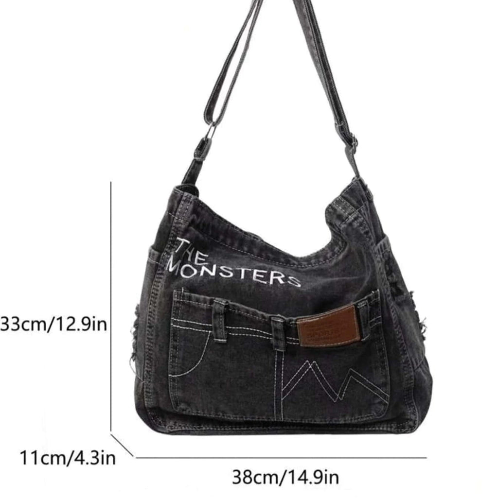 Amblot Distressed denim tote bag
