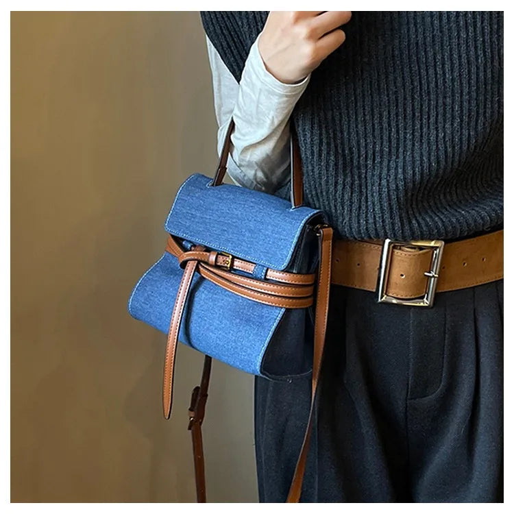 Amblot Elegant denim clutch bag for evening looks