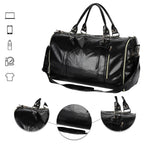 Amblot Elegant leather holdall with shoulder strap