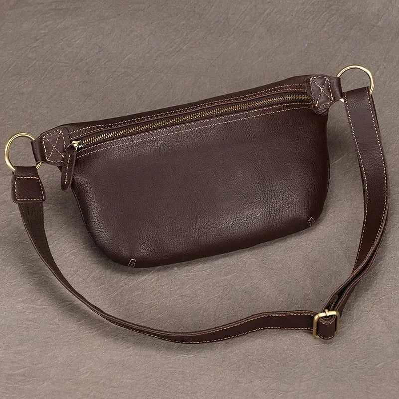 Amblot Elegant men leather bum bag
