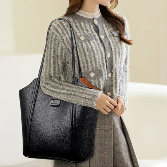 Amblot Elegant soft leather tote bag