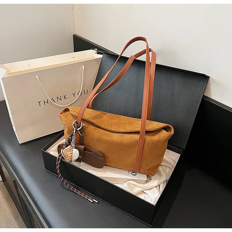 Amblot Elegant suede shoulder bag for daily wear