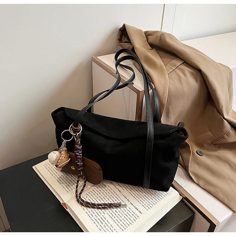 Amblot Elegant suede shoulder bag for daily wear