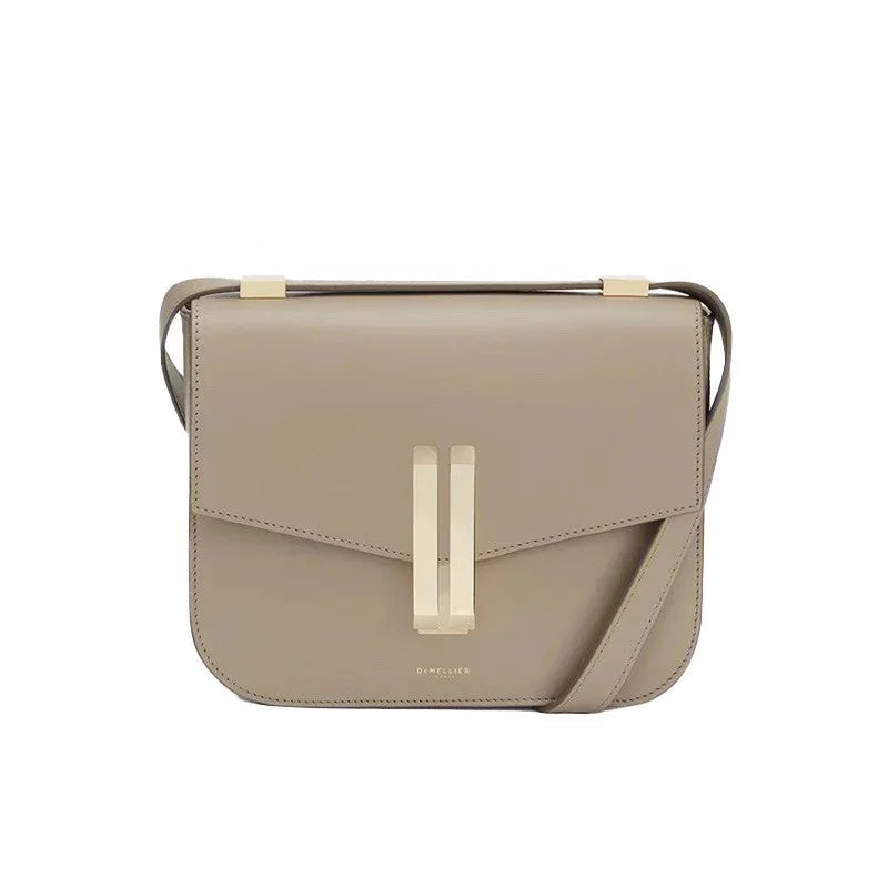 Amblot Elephant Grey / 23x18x7cm Small structured leather crossbody bag