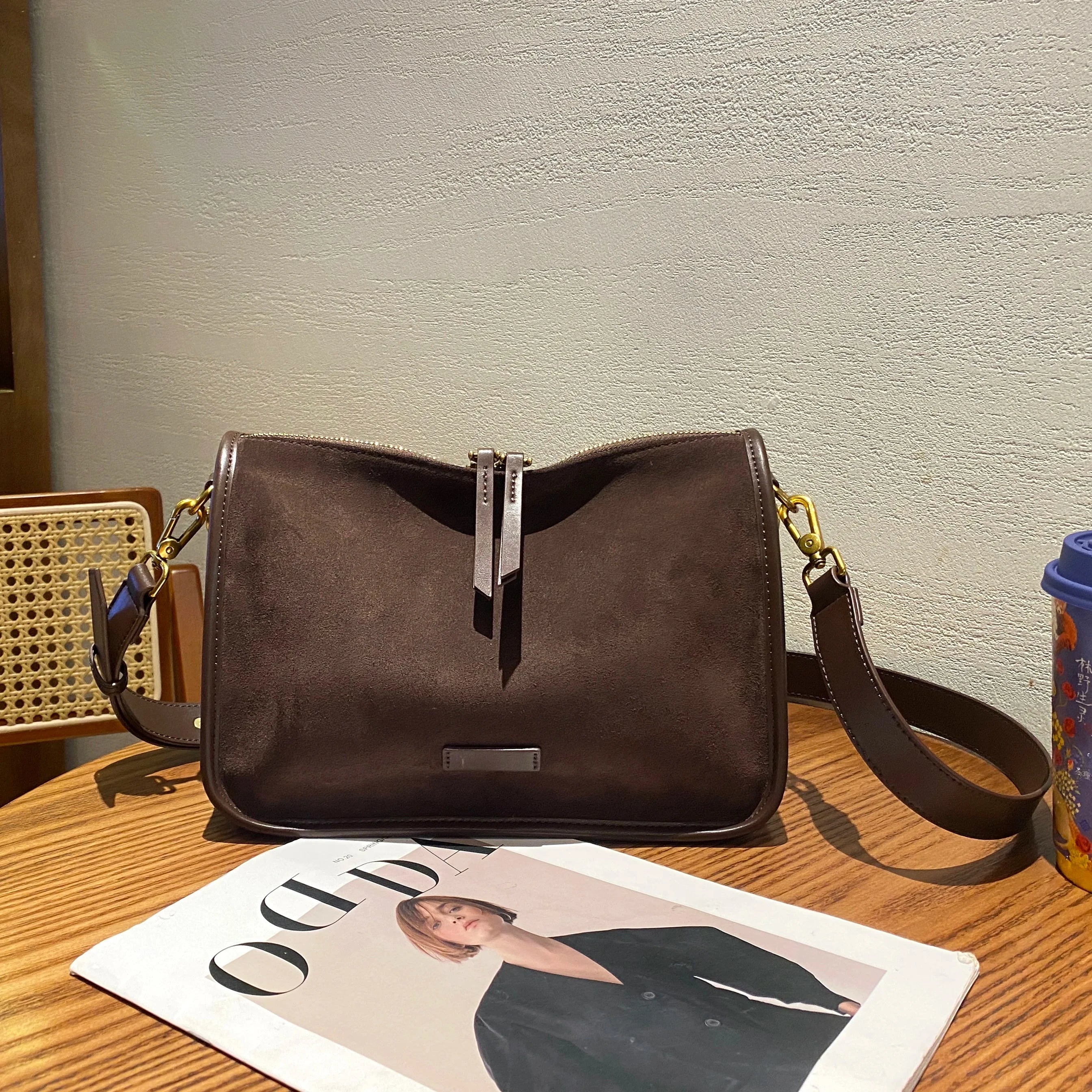 Amblot Everyday suede shoulder bag