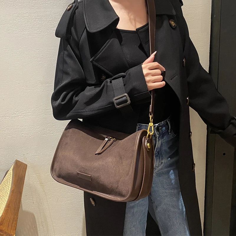 Amblot Everyday suede shoulder bag