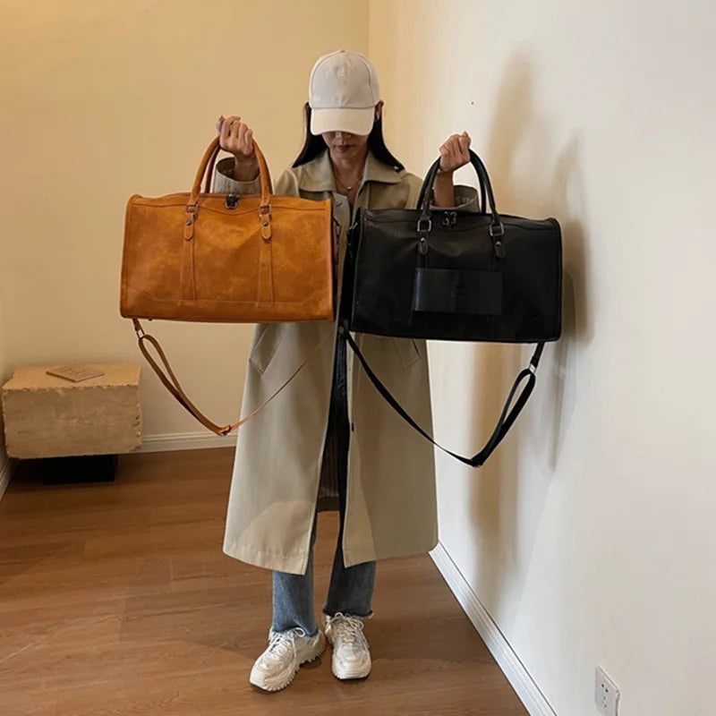 Amblot Fashion women's leather duffle bag