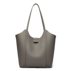 Amblot Gray Elegant soft leather tote bag
