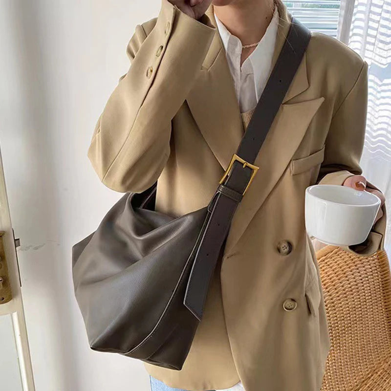 Amblot Gray Large shoulder hobo bag