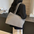Amblot Gray Retro Suede Large Capacity Women's Shoulder Bag