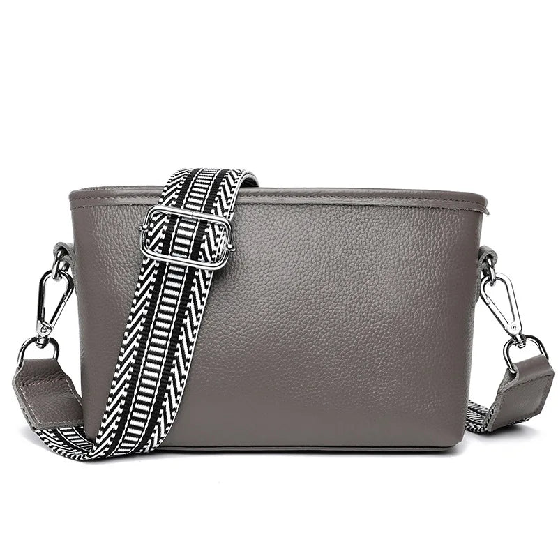 Amblot Gray Sleek leather shoulder handbag