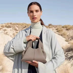 Amblot Gray / Small French-inspired leather handbag