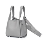 Amblot Gray Square leather shoulder bag