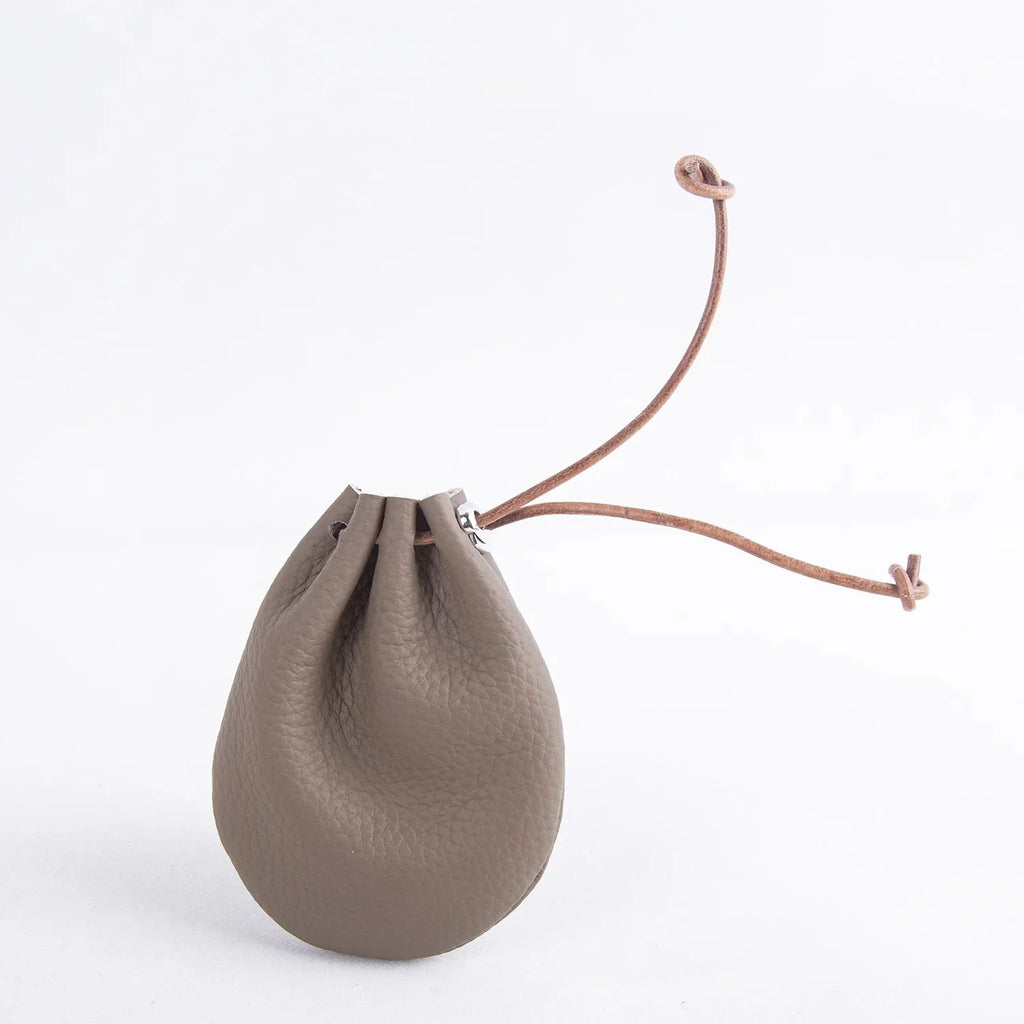 Amblot Grayish Brown Pocket-size leather pouch