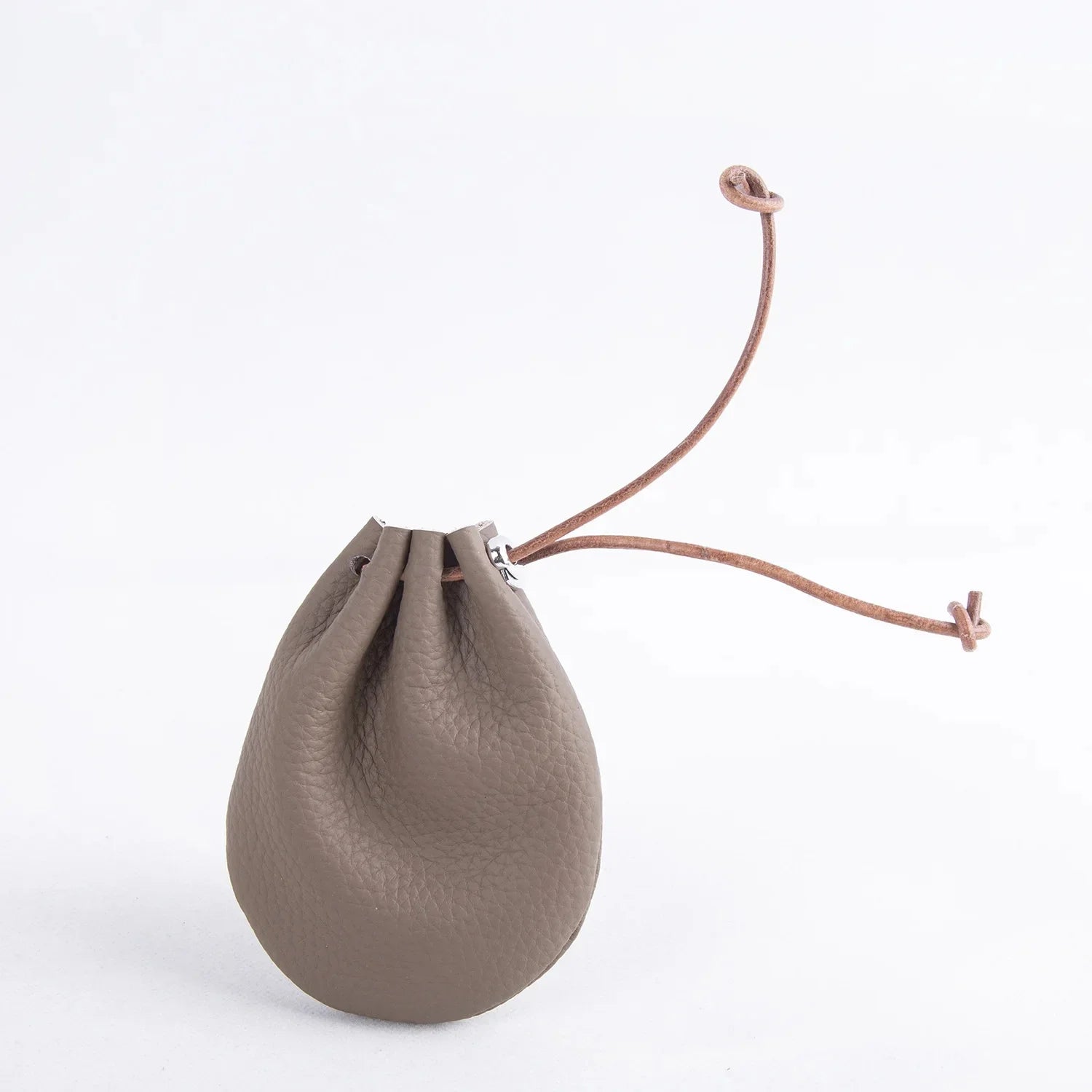 Amblot Grayish Brown Pocket-size leather pouch