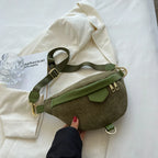 Amblot Green Adjustable corduroy bum bag