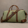 Amblot Green and brown Soft leather overnight duffle bag