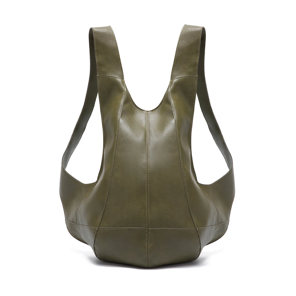 Amblot Green Anti-theft leather backpack