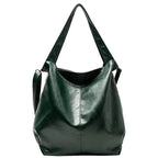 Amblot Green Chic oversized leather tote bag