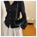 Amblot Green Corduroy clutch bag with  chain strap