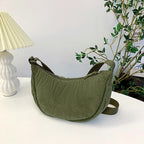 Amblot Green Corduroy handbag with adjustable shoulder strap