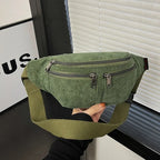 Amblot Green Elegant corduroy bum bag