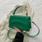 Amblot Green Elegant small leather crossbody bag