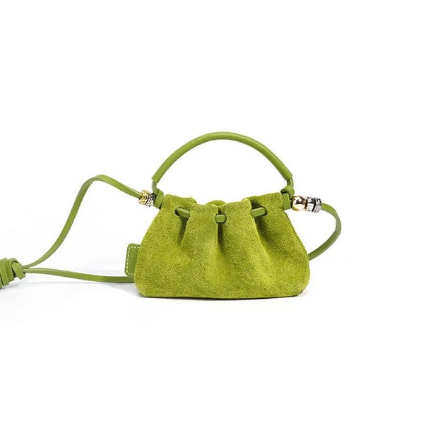 Amblot Green Small suede purse for women