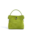 Amblot Green Small suede purse with clasp