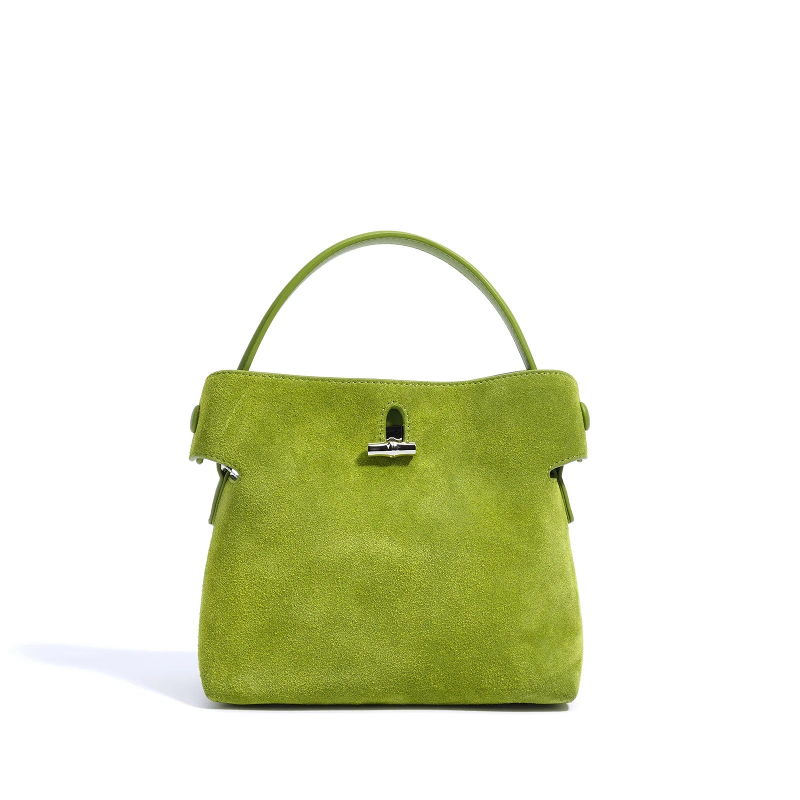 Amblot Green Small suede purse with clasp