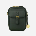 Amblot Green Structured small leather crossbody bag