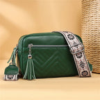 Amblot Green Textured leather crossbody bag