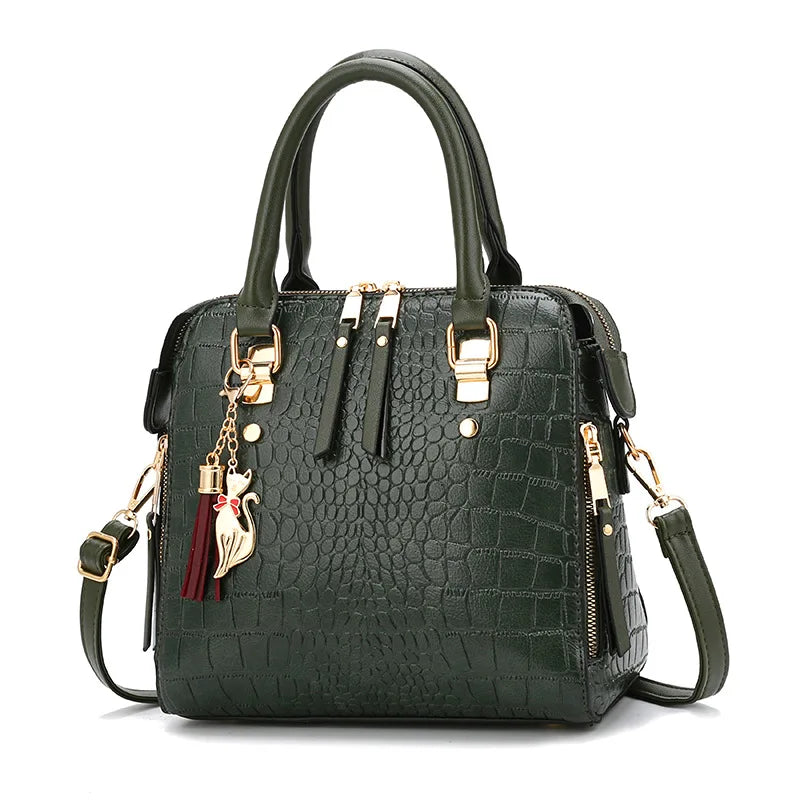 Amblot Green Top-handle leather handbag