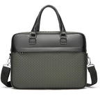 Amblot Green Zippered leather laptop bag