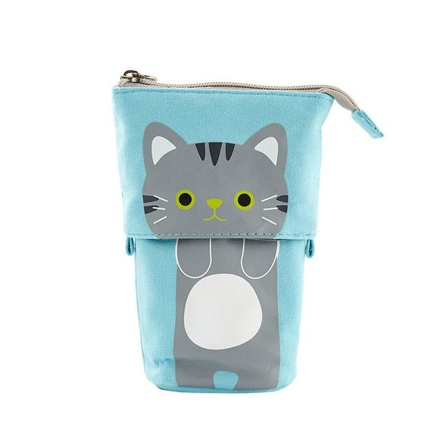 Trousse Pot à Crayons Chat Gris