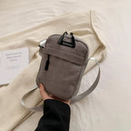 Amblot Grey Compact corduroy crossbody bag