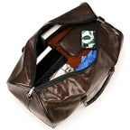 Amblot Handcrafted leather overnight duffle bag