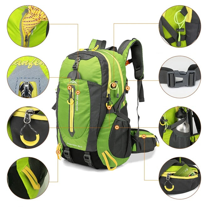 Blue hiking backpack
