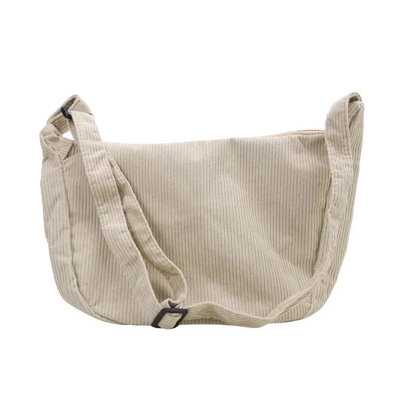 Amblot Khaki Corduroy handbag for casual wear