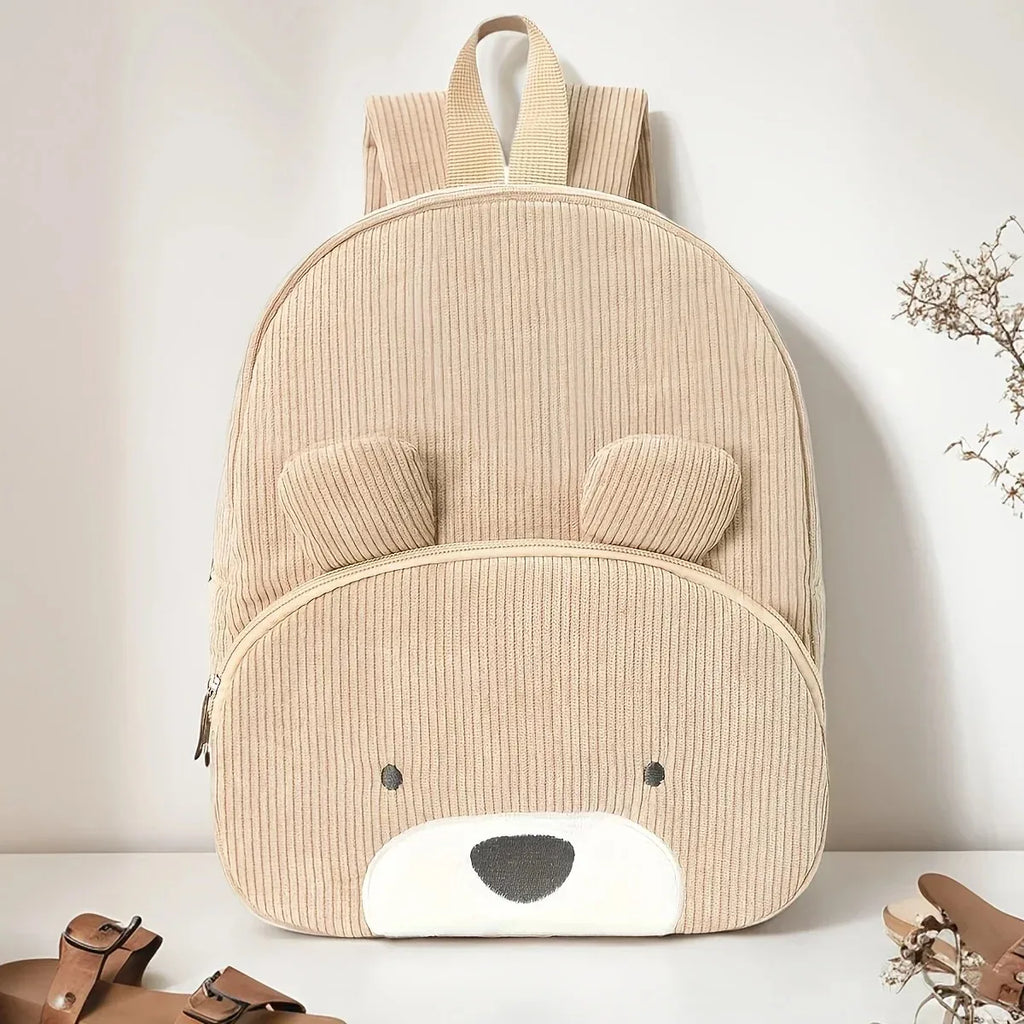 Amblot Khaki Cute corduroy backpack