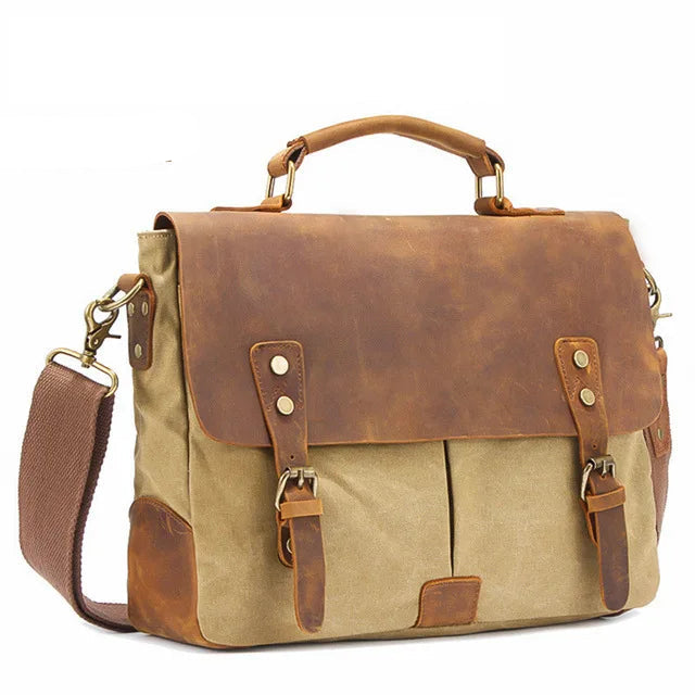 Amblot Khaki Leather shoulder satchel