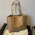 Amblot Khaki Trendy soft leather tote bag
