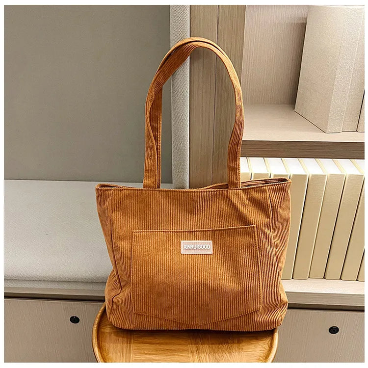 Amblot Ladies’ corduroy tote bag for casual wear