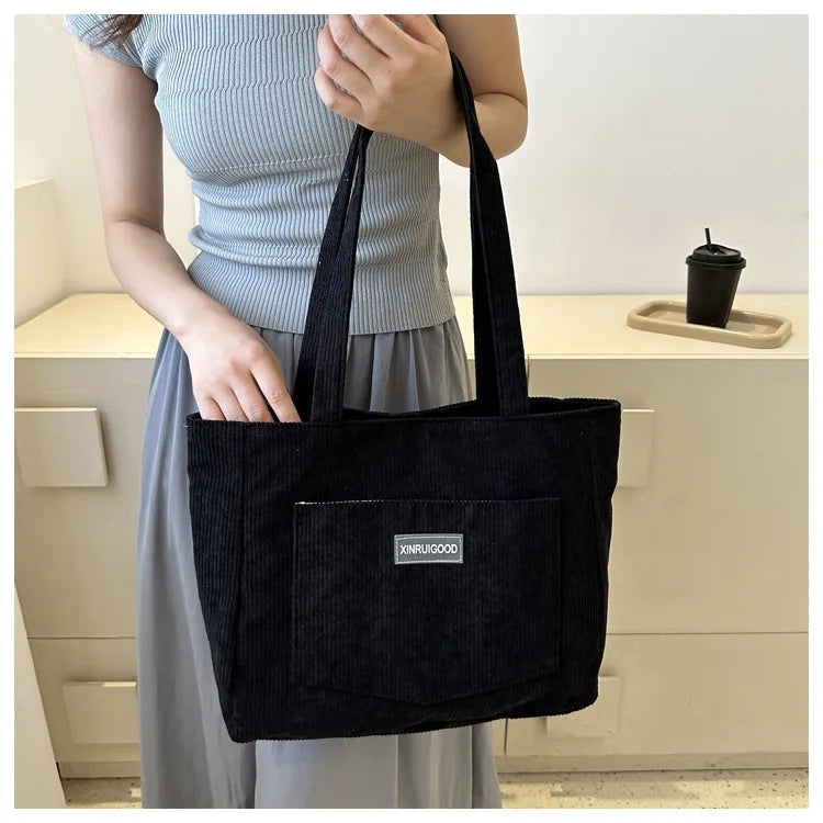 Amblot Ladies’ corduroy tote bag for casual wear