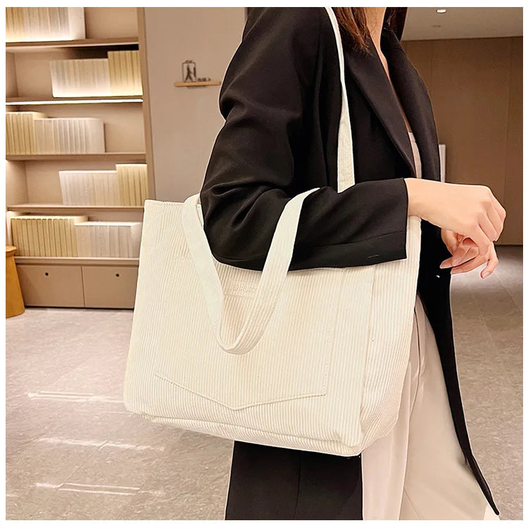 Amblot Ladies’ corduroy tote bag for casual wear