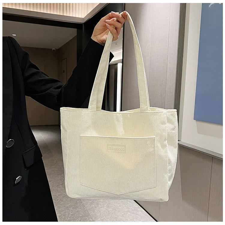 Amblot Ladies’ corduroy tote bag for casual wear