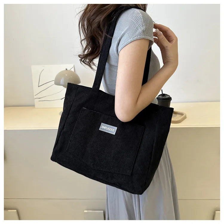 Amblot Ladies’ corduroy tote bag for casual wear