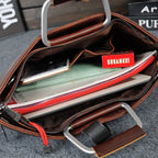 Amblot Large capacity leather messenger office bag