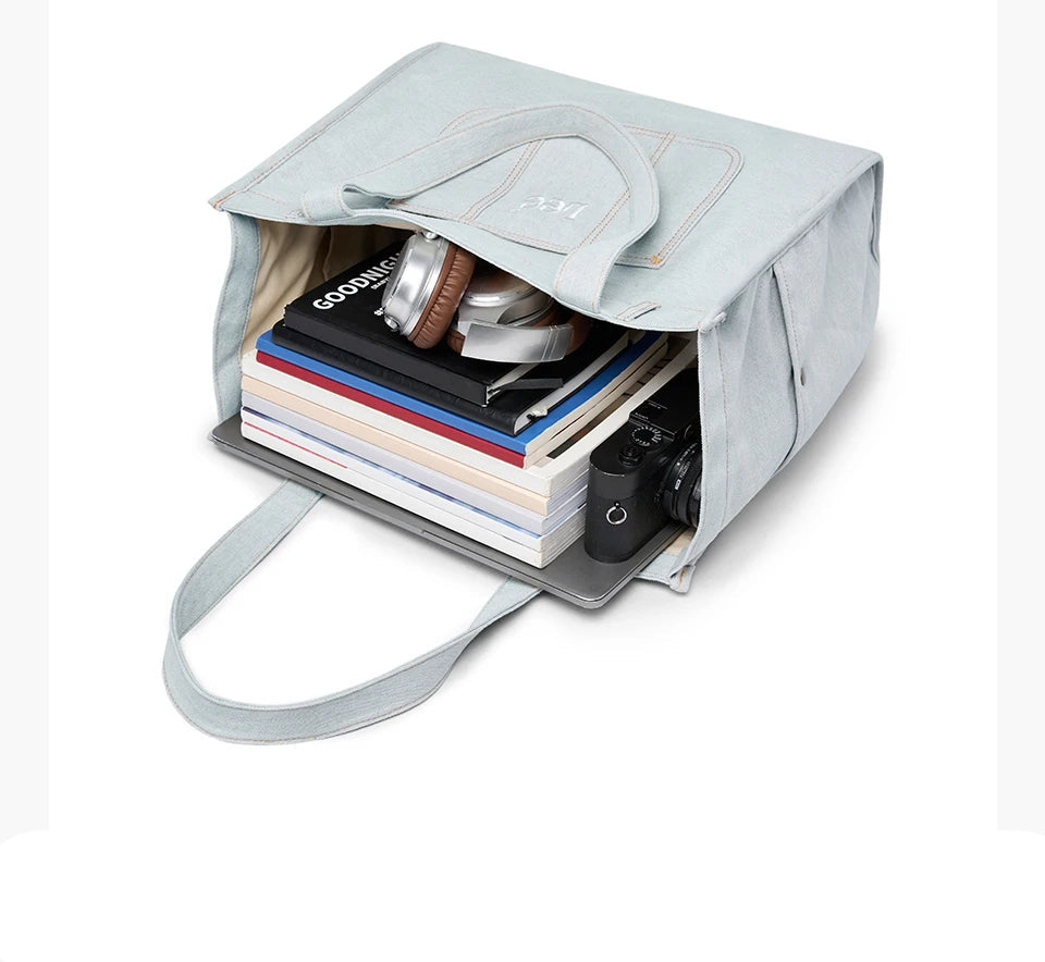 Amblot Large denim tote bag with inner compartments