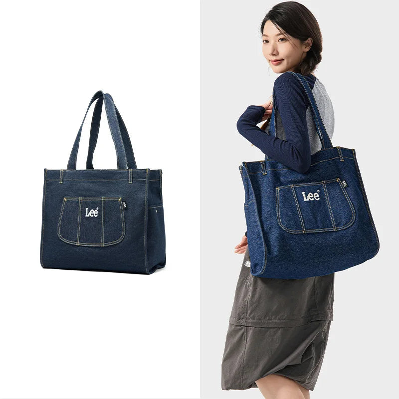 Amblot Large denim tote bag with inner compartments